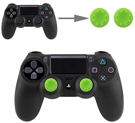 Cabezales para mando de humbsticks analógicos, tapas protectoras de silicona para DualShock Gamepad Sony Playstation PS4 Pro, PS4, PS3, PS2, Xbox One X, Xbox 360, Nintendo Switch en verde