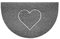 Nicoman Embossed Halfmoon Half Circle Door Mat Dirt-Trapper Jet-Washable Doormat 70x44cm (Grey, HEART Shape) - Use Indoor or Sheltered Outdoor