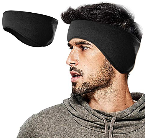 Joeyoung Ohrenwärmer aus Fleece, für Damen und Herren, perfekt für den Winter, Laufen, Yoga, Skifahren, Workout, Reiten, Fahrrad fahren an kalten und eisigen Tagen, Unisex, A-schwarz