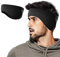 Joeyoung Ohrenwärmer aus Fleece, für Damen und Herren, perfekt für den Winter, Laufen, Yoga, Skifahren, Workout, Reiten, Fahrrad fahren an kalten und eisigen Tagen, Unisex, A-schwarz