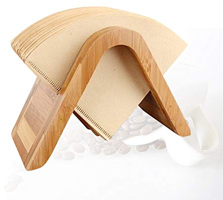 Kaffeefilter Holz Halter, Aufbewahrungsregal für Kaffeepapier, Ständer für Kaffeefilterpapierbehälter, Geeignet für Zuhause, Büro, Café, Hotel usw.
