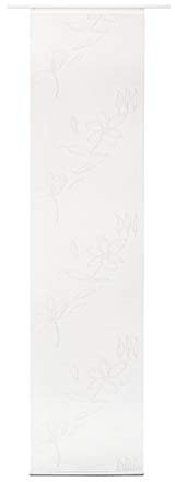 ondeco Flächenvorhang Sets 60 x 300 cm Verschiedene Modelle inkl. Click Beschwerung und Panelwagen Schiebevorhang Flächenvorhang Flower Weiß