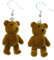 Miniblings Teddy Bär Ohrringe Miniblings Hänger Teddybär Bärchen Grizzly Flock hellbraun