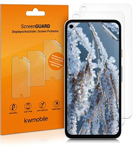 kwmobile 3X Pellicola Salvaschermo Compatibile con Google Pixel 4a Pellicola - Film Protettivo Telefono - Protezione AntiGraffio Display Smartphone