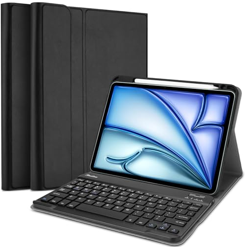ProCase Keyboard Case for iPad Air 11-inch (M3/M2) 2025/2024 / iPad Air 5/4 10.9 2022 2020 Case with Magnetically Detachable Wireless Keyboard -Black