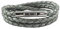 König Design Lederkette Lederband Leder-Armband 3 mm Herren Halskette Grau Metallisch 50 cm lang mit Hebeldruckverschluss geflochten