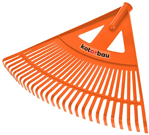KOTARBAU® Rastrillo para Barrer Hojas y césped, 575 mm, Escoba de jardín, Sin Mango, Forma de Abanico, Recogedor de Hojas, Rastra, Plástico Resistente