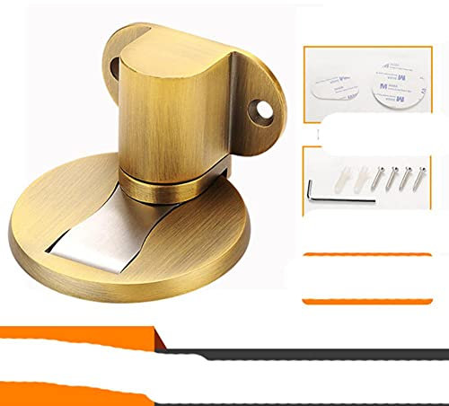 Stainless Steel Magnetic Door Stopper Adjustable Door Holder Non-Punch Sticker Water-Proof Door Stop Furniture Door Hardware-Spain,884 Yellow Bronze