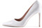 GENSHUO Damen Stiletto High Heels 10CM Sexy Spitze Stiletto Pumps Lackleder Geschlossene Zehe Party Abschlussball Hochzeit Absatzschuhe Stiletto Heels Weiß 37.5 EU