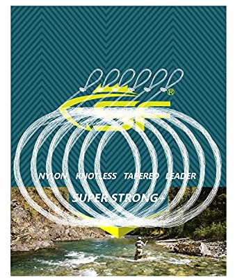 SF 6Pcs Pre-Tied Loop Fly Fishing Tapered Leader Nylon Fly Trout Leader 7.5FT-5X