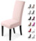 Housse de Chaise Décor 6 pièces Housse de Chaise Stretch-Housse Couverture de Chaise de matériau Spandex élastique pour Un Ajustement Universel,très Facile à Nettoyer (Paquet de 6, Rose Clair)