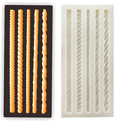 Silicone Rope Cake Fondant Sugarcraft Decoration Mold Chocolate Baking Mould Border Decorating Tool Gumpaste Clay Pastry DIY Sugar Craft Cupcake Decor Molds