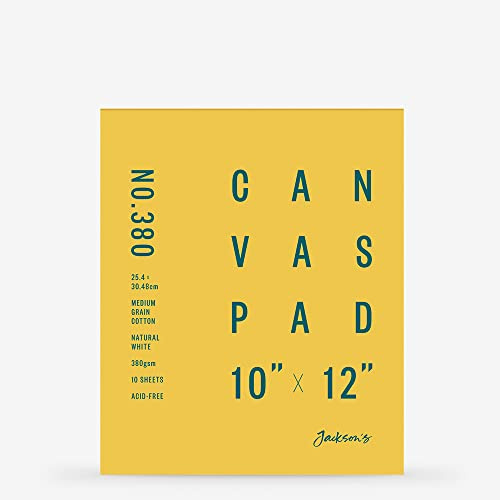 Jackson's : 100% Cotton Canvas Pad : Universal Primed : 380gsm : 10 Sheets : 10x12in (APX.25x30cm)