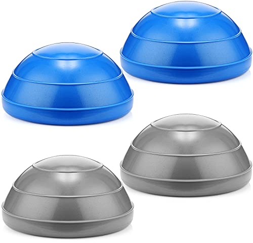 Sratte Balance-Pods mit Durchmessern, uni, Trainings-Pods, Trainingspads, halber Ball, aufblasbare Trittpolster für Kinder und Erwachsene, Kraftflexibilität, Blaugrau, 4 Stück