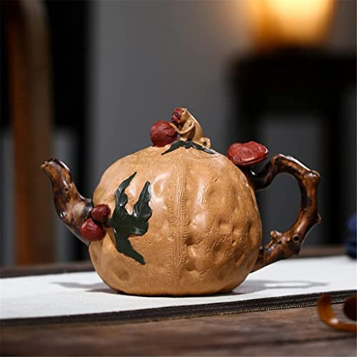 GRAWIT Walnut Shape teapot Ceramic teapot Tea Set Single Product teapot Jewelry Kettle Tea Set (Color : A, Size Made in China