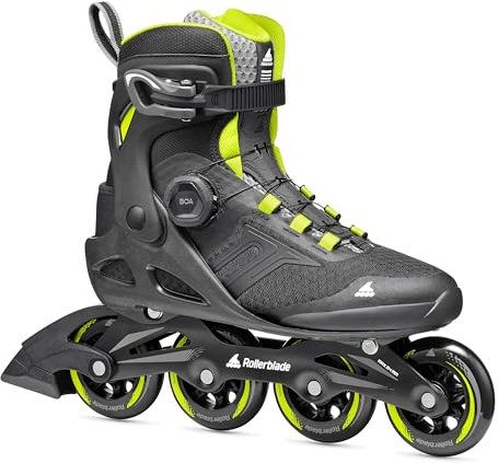 Rollerblade MACROBLADE 84 BOA, Herren Inline Skates, bequemer Freizeit Inliner, Schwarz/Lime, Gr. 38/38.5
