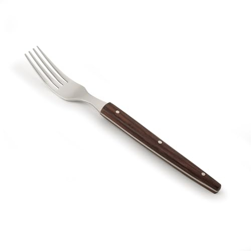 Arcos Serie The Origin - Tenedor de Mesa - Acero Inoxidable 18/10 - Tamaño de 220 mm - Mango Madera Palisandro Color marrón