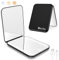 WOBSION Specchio Portatile con Luce LED per Viaggio,Pieghevole Specchietto da Borsetta di Ricaricabile USB,1x/3x Ingranditore Mirror per Trucco con Regolabile Luminosità,a Regalo,Nero