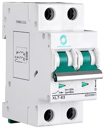 Interruttore magnetico a circuito fotovoltaico 800 VDC 2P 25 A Curva C, Mini interruttore per sistemi di energia solare e sistemi di comunicazione a corrente continua