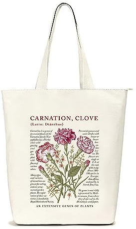 Lidxfeo Tote Bag Personalizada Grande, Bolsa de Tela Algodón Estétic, Bolsa Compra Reutilizable, Bolso de Lona Tote Mujer con Cremallera y Bolsillo Interior, para Trabajar, Compras, Escuela, etc