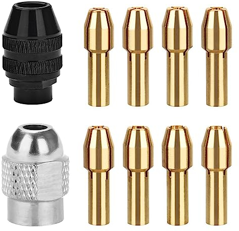 AccEncyc Set di pinze per mandrini per trapano Dremel con 4485 Set di pinze in ottone 4486 Mandrino senza chiave per utensile rotante Dremel da 1/32 a 1/8 Mandrino senza chiave in ottone mandrino