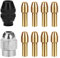 AccEncyc 10-teiliges Bohrfutter-Spannzangen-Set für Dremel mit 4485 Messing-Spannzangen-Set, 4486 Schnellspannfutter für Dremel-Drehwerkzeug, 1/32 Zoll bis 1/8 Zoll Schnellspannbohrfutter,