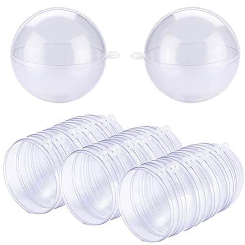 15 pcs 7cm Bolas de Navidad Transparente de Acrílico Rellenable 70mm Bola Navidad Transparente para Llenado de Decoraciones de Árboles de Navidad Bodas Bautismo Adornos de Bolas de Árbol de Navidad