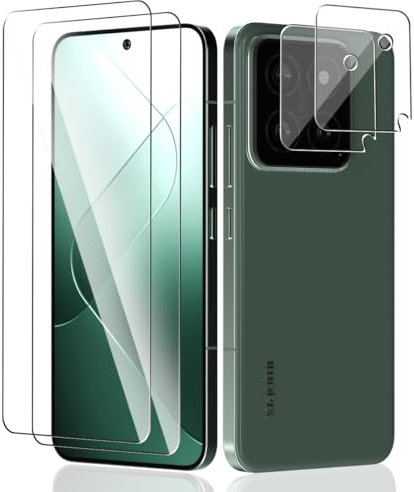 Teenrpov Protector de Pantalla y Lente de Cámara para Xiaomi 14 - 2+2 Piezas, Cristal Templado, 9H Dureza