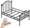 Wedhapy Dollhouse Bett Metall EIN-Betten-Puppenhausmöbel Miniatur Vintage Bett realistisches Puppenbett 6,3 x 4,3 x 3,9 Zoll 1 12 Skala Dollhouse Möbel für Foto-Requisiten Schwarz