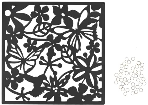 Hängender Raum Teiler 12 Pcs Panel Bildschirm für Raum Hotel Dekoration Dekorative Wand Schirm Platte Studieren Sitzecke Raumteiler Trennwand Wohnzimmer Schlafzimmer Räumen 40 * 40cm Schwarz