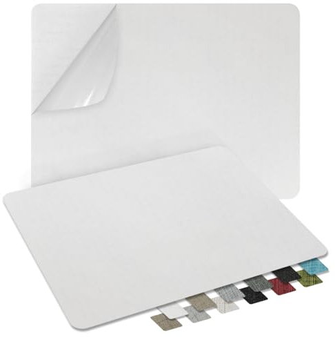 ZESION 2Pcs Self-Adhesive Linen Fabric Patches, Quick Repair for Sofas, Tents, Car Seats/8 x 11, White