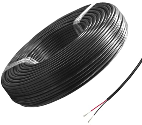 TAPKUA Câble Électrique 2 Conducteurs en PVC, 2x0,32mm² (N°22) ou 2x0,75mm² (N°18), Fil de Cuivre Étamé Sans Oxygène, 10m à 30m, Noir