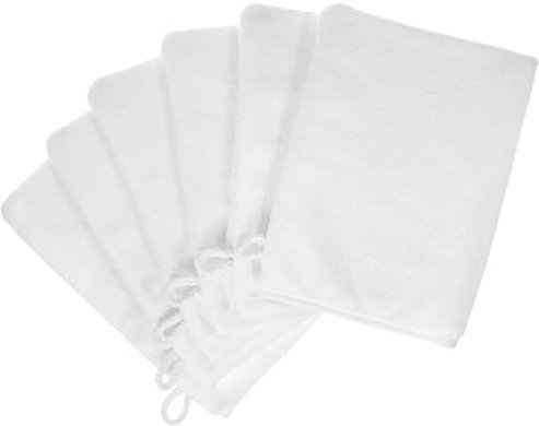 PHOGARY Mikrofaser-Waschlappen, 15,2 x 20,3 cm, schnell trocknend, weiß, super saugfähig, weich, leicht, Handtuch, Körper, Gesichtstücher, kleiner Waschhandschuh für Reisen, Duschen, Gesicht, 6 Stück