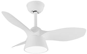 Levitantes Ventilador blanco de techo 36W, 3 aspas, 3 temperaturas de luz, 35/47,5x82x82 cm, mando, temporizador