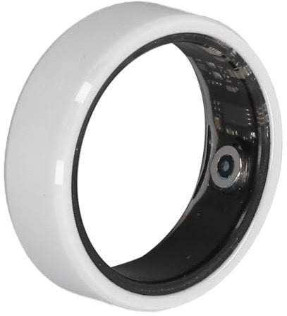 Anillo Inteligente, Rastreador de Salud de Monitoreo del Sueño de Acero Inoxidable de Cerámica Bluetooth, Rastreador de Ejercicios Recargable a (Diámetro Interior 19,9 mm.)