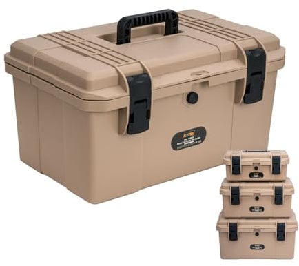 KATSU Tools Heavy Duty Plastic Toolbox 3PCs Set 15.6+17.7+19.7 Portable Waterproof Utility Tool Box Chest Storage Case Organizer with Removable Tray for Home Garage Tools