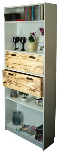 Kistenkolli Altes Land Einschubkiste passend für Billy-Regale in verschiedenen Farben und Größen Schublade Holzkiste (Geflammt, Groß)