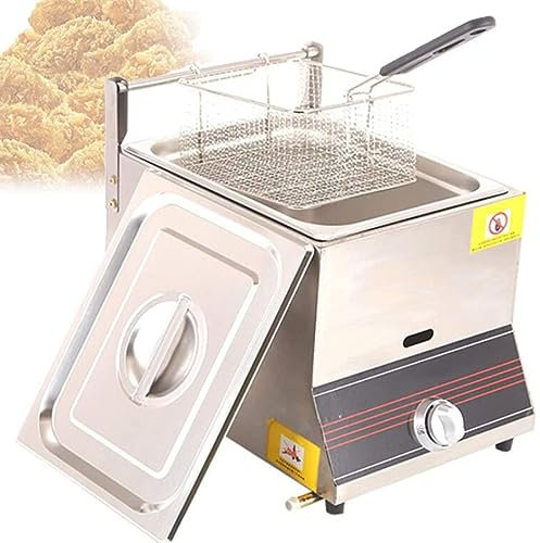 PGKTKCWH Freidora de Acero Inoxidable de 6 l/12 l, freidora a Gas Comercial, freidora de Aceite de encimera para Restaurante, hogar, freidora de Aceite de encimera para Restaurante, hogar p