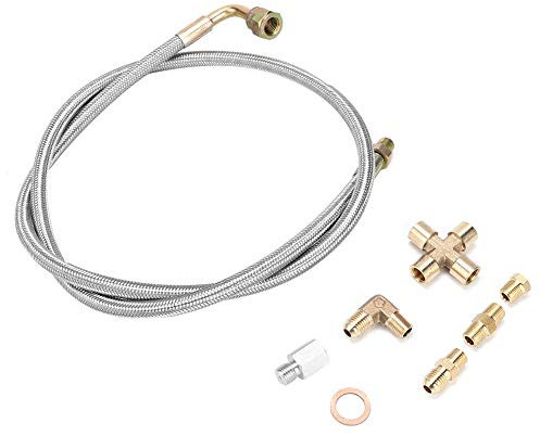 36 Zoll Geflochtene Stahl-Turboladung 1/8 NPT Ölzuleitung Passend für T3 T3/T4 T4 T70 Turbo-Ölzuleitung Geflochtene Ölzuleitung Stahl-Ölzuleitung LinOil-Zuleitung