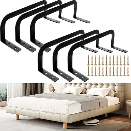 DAJAVE 6 Stück Matratzenhalter, rutschfest Matratzenstabilisatoren, Matratzenbügel Gegen Verrutschen Matratzen Halterung, Matratzenstopper für Massive Bettpaneele Flush Betten, 10–30 cm