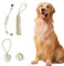 AJUNLKVDR Lot de 4 jouets indestructibles pour chiens de grande taille - Corde pour chiot - Corde robuste - Tressé robuste - Corde tressée robuste