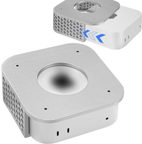 Geekria Desktop Computer Under Desk Mount, Compatible with Apple 2024 Mac Mini M4/ 2024 Mac Mini M4 Pro, 3D Printed Monitor Mount - Wall Mount- VESA Stand- Accessories (Silver)