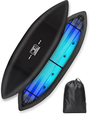 OCEANBROAD 300D Kayak Cover, Water-Resistant UV-Resistant Kayak Canoe Dust Covers for Indoor and Outdoor Storage, Suitable for 10.8-12ft Kayak, Black