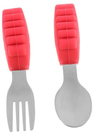 ibasenice 1juego Cubiertos Infantiles Inoxidable y Para Bebés Utensilios De Entrenamiento Mango Spoon y Fork Para Alimentación y