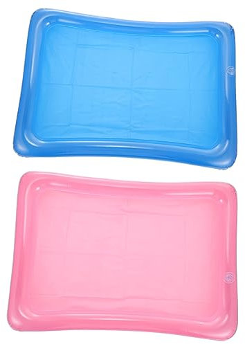FUNNETOYU Vassoio Galleggiante Gonfiabile Per Piscina, Set Da 2 Pezzi, Accessorio Per Servire Bevande e Ghiaccio, Resistente Pvc, Leggero e Portatile, Per Feste in Piscina e Uso Esterno