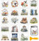 GLOBLELAND 18 Blatt Bunte Retro Blumen Vögel UV DTF Tasse Transfer Aufkleber 3.9x3.6 Zoll Garten DTF Transferaufkleber Möbel Großformat Transfers für Glasbecher Keraflott Möbel Glas Holz
