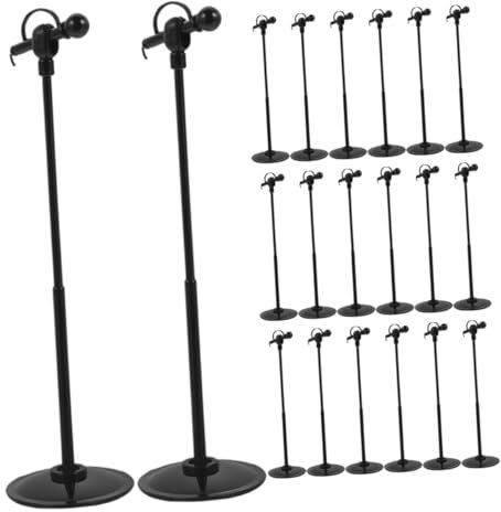 BESPORTBLE Lot de 20 Microphones Miniatures Accessoires De Microphone Miniatures pour Maison De Poupée pour Jeu De Rôle Simulation De Micro en Plastique De Chant