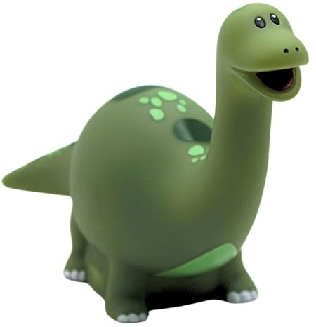 Dekohelden24 Kinder Nachtlicht Dinosaurier, Dino Nachtlicht, Dekolicht Saurier, Kinderlicht, Kindernachtlicht, Dinosaurierlicht, Batteriebetrieben, mit Timer 6/18 h, in grün, L/B/H 19 x 6 x 12cm.