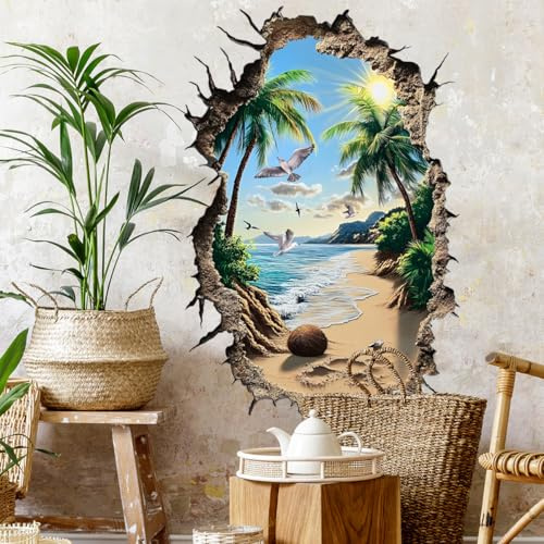 HGDESIGN® Wandtattoo Wandaufkleber Bodenaufkleber Hängendbrücke Vulkan Wandsticker Wanddeko für Wohnzimmer Schlafzimmer Flur Küche (E)