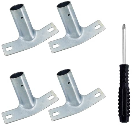 SXSYGZOA 4 Stück Besenstiel Halterung mit Schrauben und Schraubendreher, Besenstielhalter für Stiele 23-24mm für Universal Metallhalter Besen Besenstiele Wischer